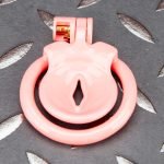 Pink Inverted Micro Cock Cage Pussy Small Chastity Cage Curved Ring - Image 4