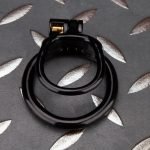 Open Black Lightweight Chastity Cage Training Device Flat Ring - Image 7