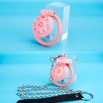 UFO Ultra Small Chastity Cage Mini Couple Erotic Traction Chain Cock Cage - Image 5