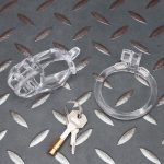 See-Through Ice Transparent Mamba Chastity Cage Flat Ring - Image 6