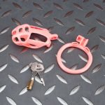 Spikes Pink Mamba Chastity Cage Lightweight Cock Cage Flat Ring - Image 7