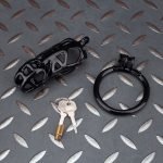 Spikes Black Mamba Chastity Cage Lightweight Cock Cage Flat Ring - Image 7