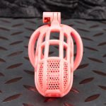 Honeycomb Hollow Lightweight Chastity Cage Pink Sissy Cock Cage Flat Ring - Image 6