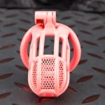 Honeycomb Hollow Lightweight Chastity Cage Pink Sissy Cock Cage Curved Ring - Image 6