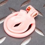 Pink Inverted Micro Cock Cage Pussy Small Chastity Cage Flat Ring - Image 6