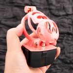 Electric Shock Ghost Pink Sissy Chastity Cage Remote Punishment Cock Cage - Image 5