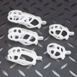 Spikes White Mamba Chastity Cage Lightweight Cock Cage Flat Ring - Image 9