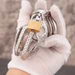 Dragon Scale Stainless Steel Chastity Cage Metal Cock Cage With Anti Slip Ring - Image 6