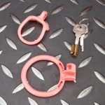 Open Pink Lightweight Chastity Cage Training Device Flat Ring - Image 9