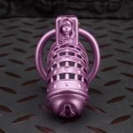 Mistress's Punishment Purple Spiked Chastity Cage Flat Ring - Image 8