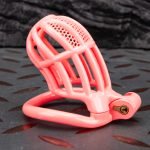 Honeycomb Hollow Lightweight Chastity Cage Pink Sissy Cock Cage Curved Ring - Image 7