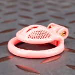 Pink Micro Cock Cage Honeycomb Vagina Small Chastity Cage Flat Ring - Image 6