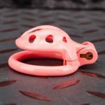 Pink Micro Cock Cage Love Vagina Small Chastity Cage Flat Ring - Image 2