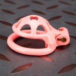 Pink Micro Cock Cage Hexagonal Star Shield Small Chastity Cage Flat Ring - Image 6