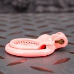 Pink Inverted Micro Cock Cage Honeycomb Pussy Small Chastity Cage Flat Ring - Image 6