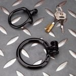 Open Black Lightweight Chastity Cage Training Device Flat Ring - Image 9