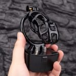 Electric Shock Mamba Black Sissy Chastity Cage Remote Punishment Cock Cage - Image 4