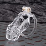 See-Through Ice Transparent Mamba Chastity Cage Flat Ring - Image 4