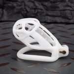 Spikes White Mamba Chastity Cage Lightweight Cock Cage Curved Ring - Image 4