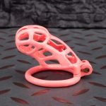 Spikes Pink Mamba Chastity Cage Lightweight Cock Cage Flat Ring - Image 5