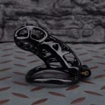 Spikes Black Mamba Chastity Cage Lightweight Cock Cage Curved Ring - Image 5