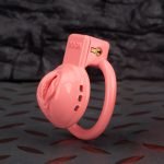Pink Labia Pussy Sissy Chastity Cage Curved Ring - Image 7