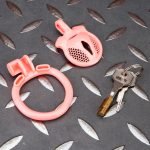 Pink Micro Cock Cage Honeycomb Vagina Small Chastity Cage Flat Ring - Image 7