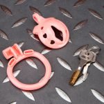Pink Micro Cock Cage Love Vagina Small Chastity Cage Flat Ring - Image 7