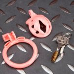 Pink Micro Cock Cage Love Vagina Small Chastity Cage Curved Ring - Image 7