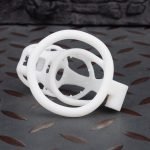 Spikes White Mamba Chastity Cage Lightweight Cock Cage Flat Ring - Image 4