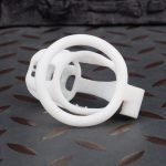 Spikes White Mamba Chastity Cage Lightweight Cock Cage Curved Ring - Image 5