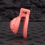 Pink Labia Pussy Sissy Chastity Cage Curved Ring - Image 8
