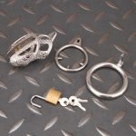 Dragon Scale Stainless Steel Chastity Cage Metal Cock Cage With Anti Slip Ring - Image 8