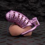 Mistress's Punishment Purple Spiked Chastity Cage Flat Ring - Image 2