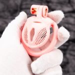 Pink Micro Cock Cage Honeycomb Vagina Small Chastity Cage Flat Ring - Image 8