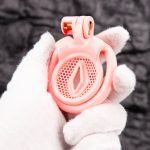 Pink Inverted Micro Cock Cage Honeycomb Pussy Small Chastity Cage Flat Ring - Image 8
