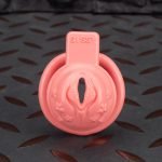 Pink Labia Pussy Sissy Chastity Cage Curved Ring - Image 9