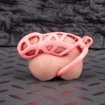 Spikes Pink Mamba Chastity Cage Lightweight Cock Cage Flat Ring - Image 3