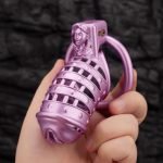 Mistress's Punishment Purple Spiked Chastity Cage Flat Ring - Image 3
