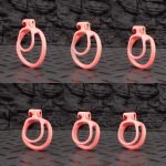Open Pink Lightweight Chastity Cage Training Device Curved Ring