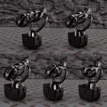 Electric Shock Ghost Black Sissy Chastity Cage Remote Punishment Cock Cage