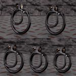 Open Black Lightweight Chastity Cage Training Device Flat Ring