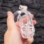 See-Through Ice Transparent Mamba Chastity Cage Flat Ring - Image 3