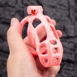 Spikes Pink Mamba Chastity Cage Lightweight Cock Cage Flat Ring - Image 4