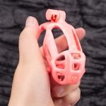 Spikes Pink Mamba Chastity Cage Lightweight Cock Cage Curved Ring - Image 3