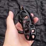 Spikes Black Mamba Chastity Cage Lightweight Cock Cage Curved Ring - Image 4