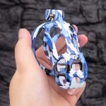 Camouflage Air Force Mamba Chastity Cage Lightweight Cock Cage Flat Ring - Image 6