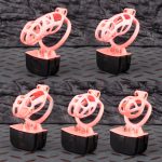Electric Shock Mamba Pink Sissy Chastity Cage Remote Punishment Cock Cage