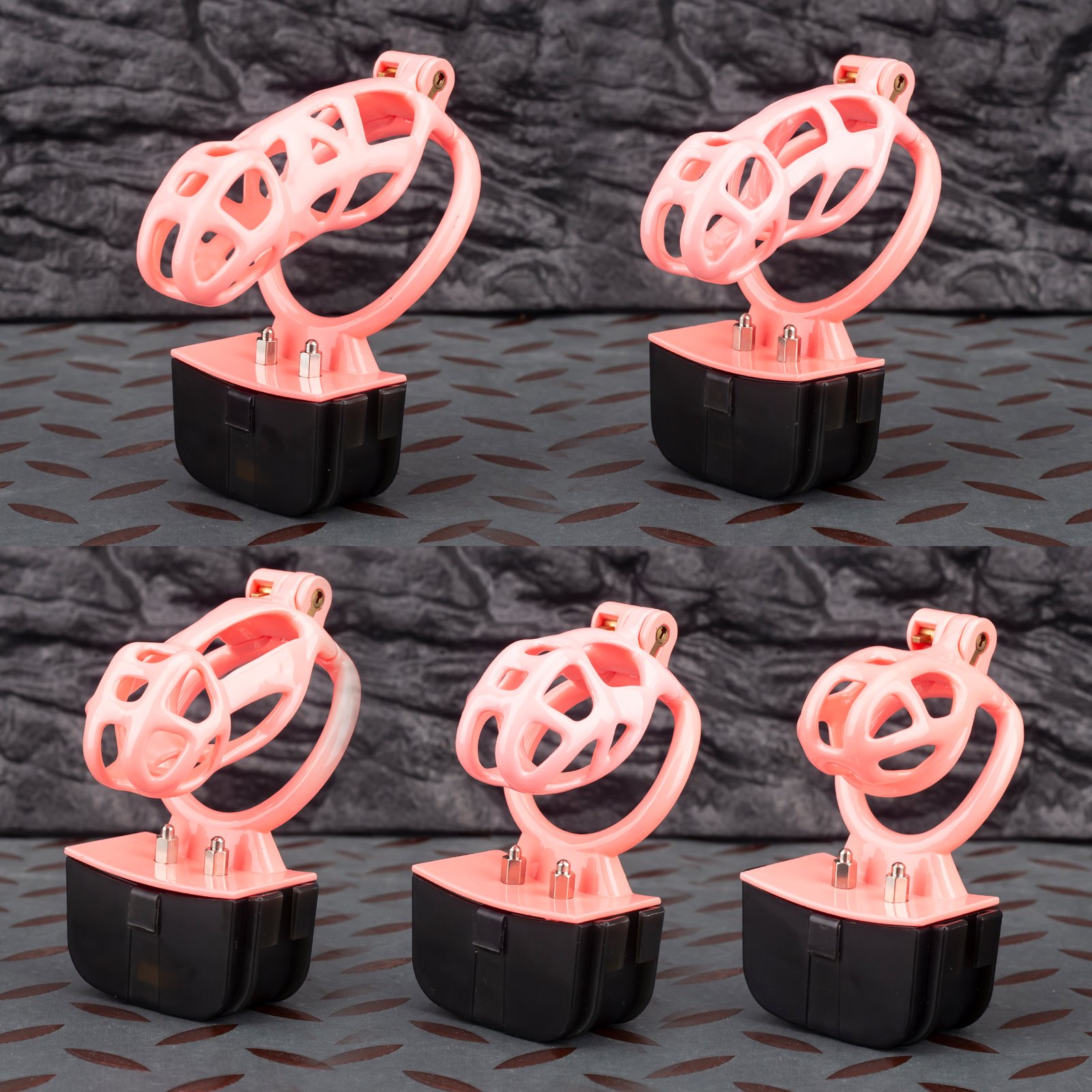 MAMBA-粉色-电击 Electric Shock Mamba Pink Sissy Chastity Cage Remote Punishment Cock Cage - Image 1