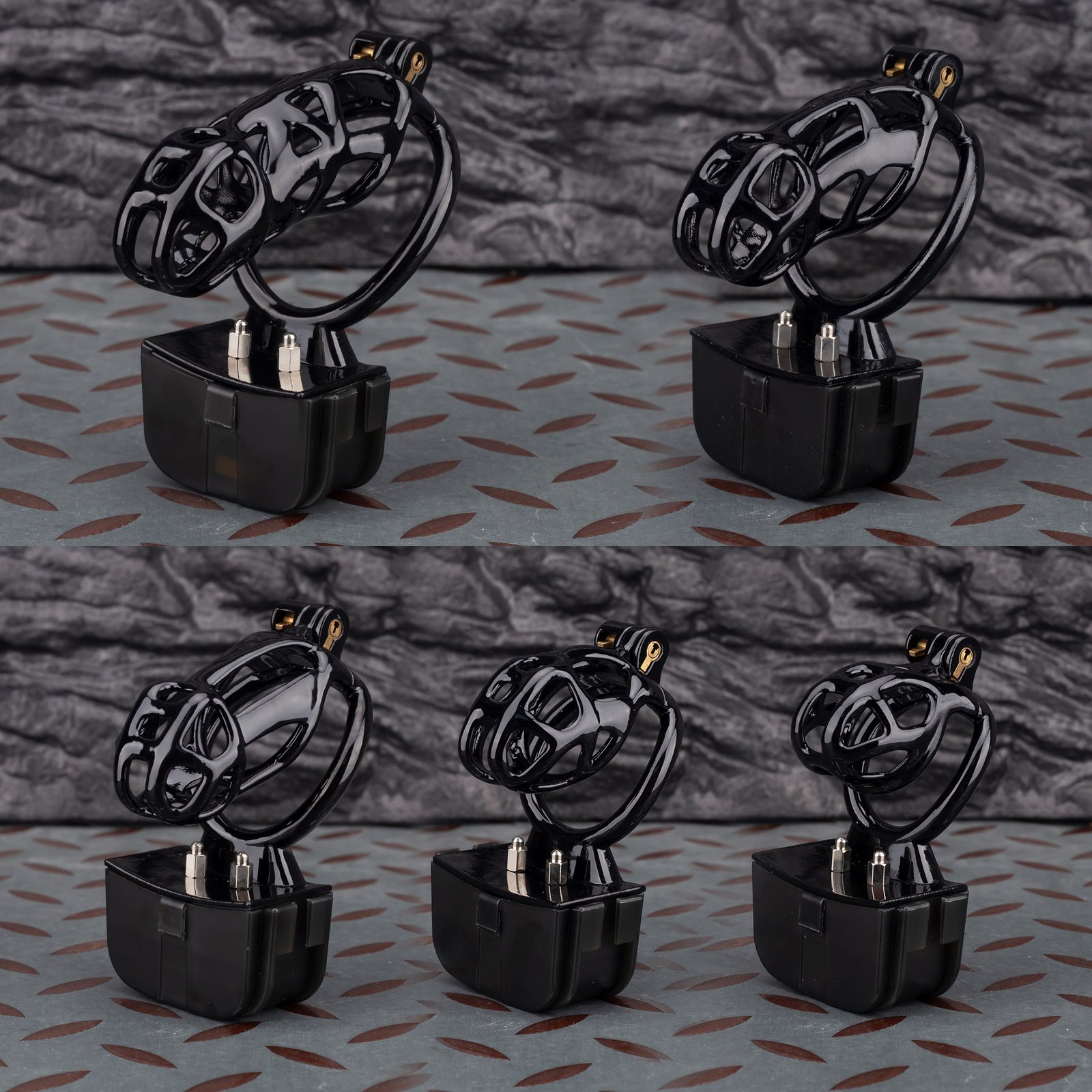 MAMBA-黑色-电击 Electric Shock Mamba Black Sissy Chastity Cage Remote Punishment Cock Cage - Image 1